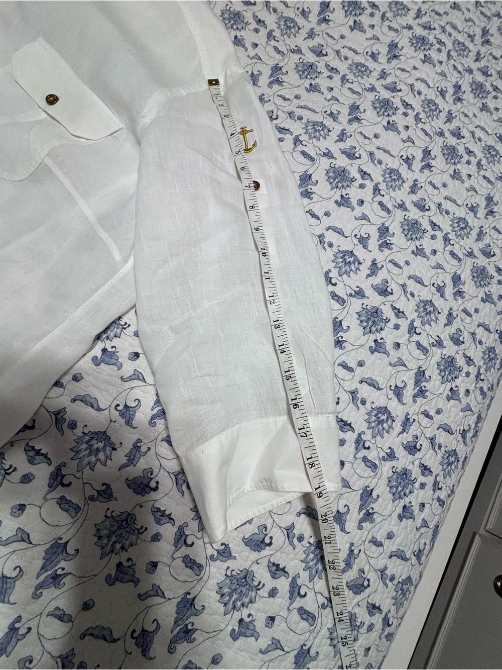 Lauren Ralph Lauren Women’s Plus 2X White Linen Button Down Shirt 3/4 Sleeve - Picture 10 of 11
